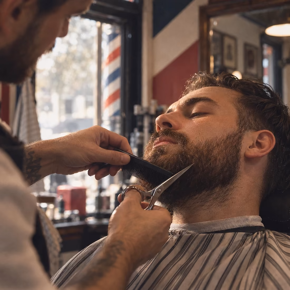Stylizacja brody w salonie barberskim